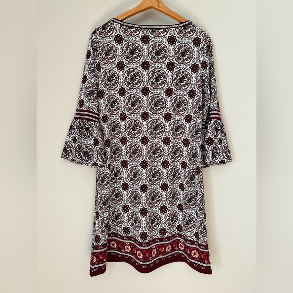 Burgundy Print Dress - Picture 5 of 7